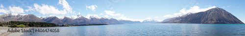 Mountain and Lake Nature Landscapes at Lake Ohau on the South Island of New Zealand.