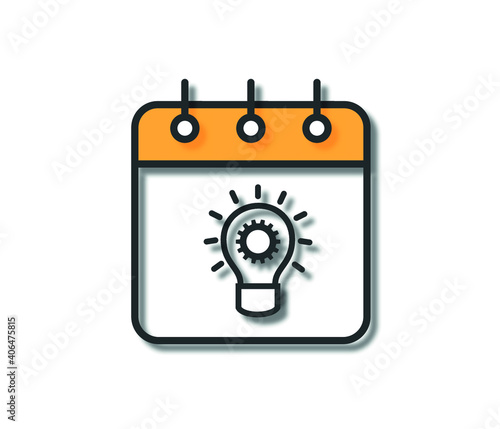 Bright idea concept with light bulb. Unique idea. Vector illustration isolated on white background.