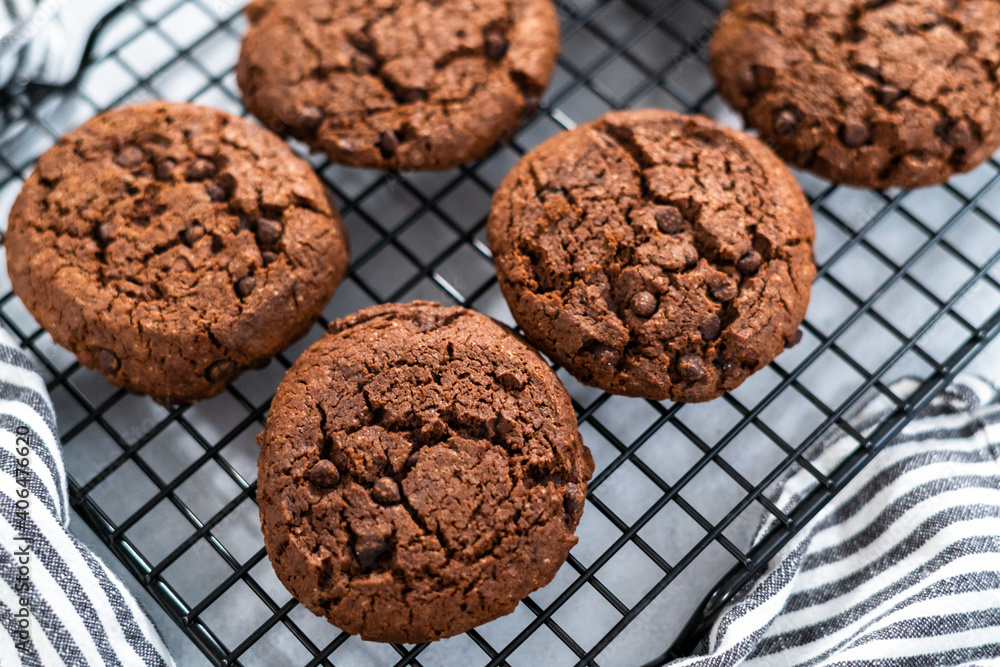 Fototapeta premium Double chocolate chip cookies