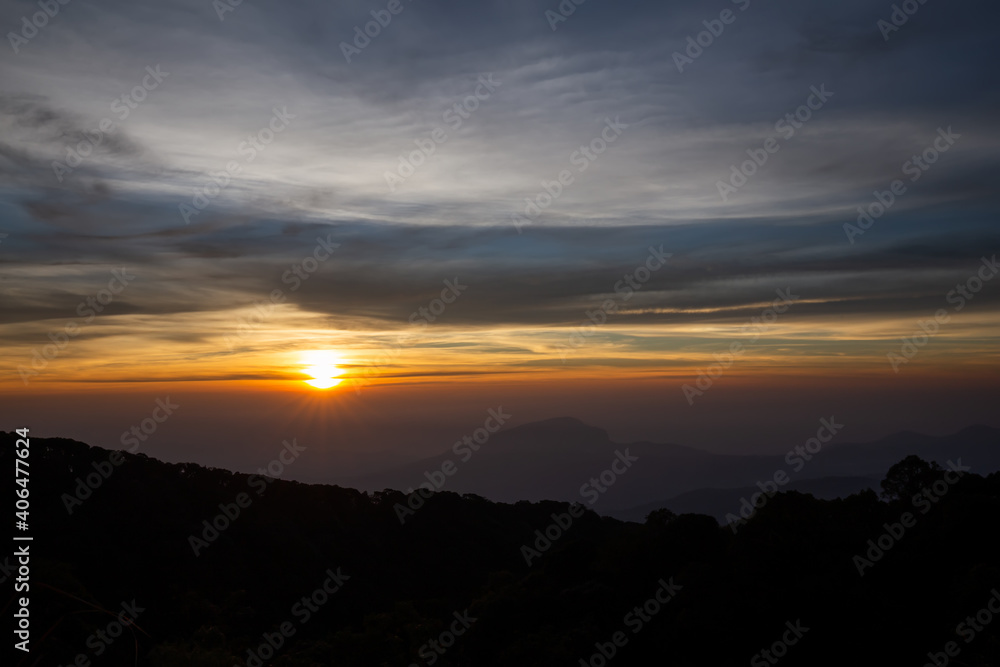 Doi Inthanon view point in the morning, Doi Inthanon National Park, Chiang Mai, Thailand
