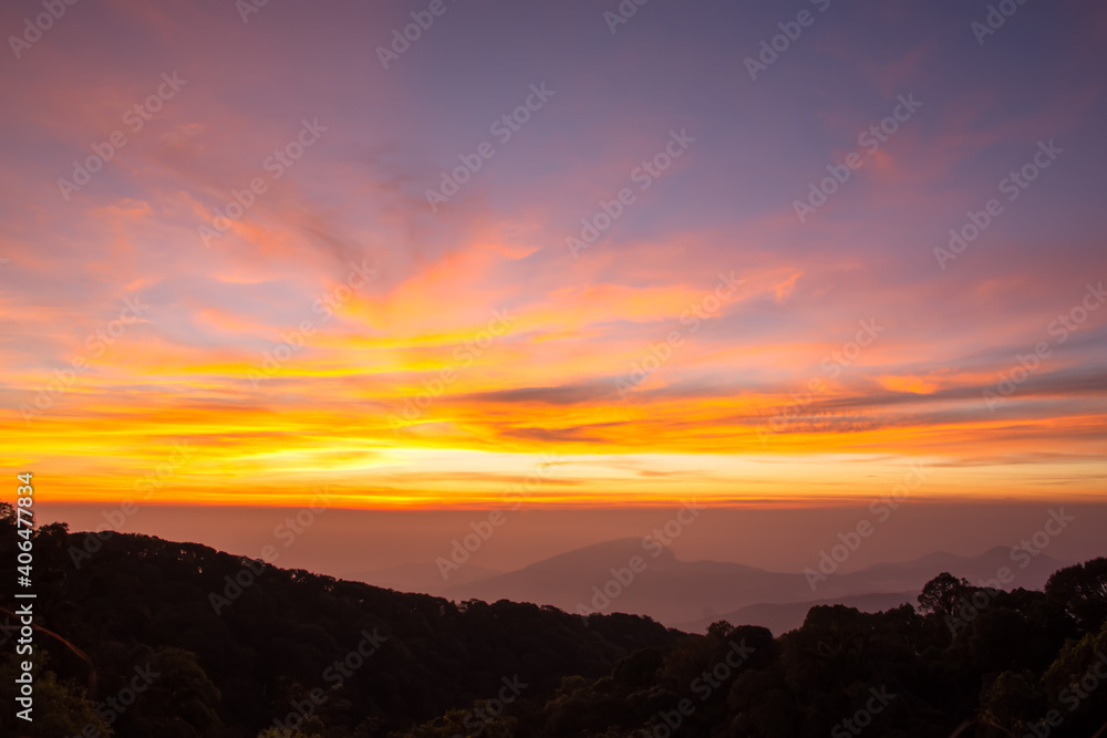 Doi Inthanon view point in the morning, Doi Inthanon National Park, Chiang Mai, Thailand