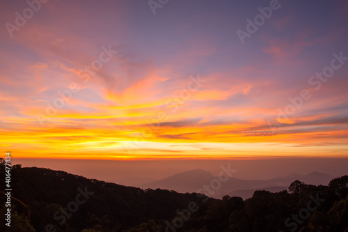 Doi Inthanon view point in the morning  Doi Inthanon National Park  Chiang Mai  Thailand