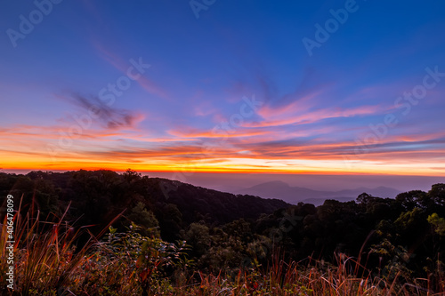 Doi Inthanon view point in the morning, Doi Inthanon National Park, Chiang Mai, Thailand © rbk365