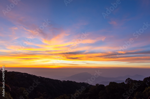 Doi Inthanon view point in the morning  Doi Inthanon National Park  Chiang Mai  Thailand 