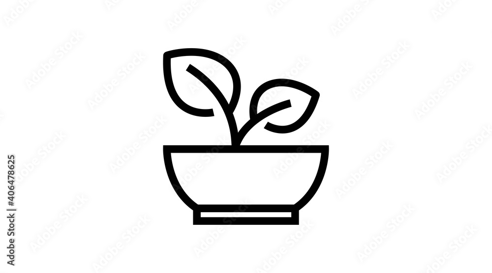 Vector Isolated Illustration of a Vegan Food Bowl. Black and White Vegan Food Bowl Icon Vector Isolated Illustration of a Vegan Food Bowl. Black and White Vegan Food Bowl Icon