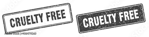 cruelty free stamp set. cruelty free square grunge sign