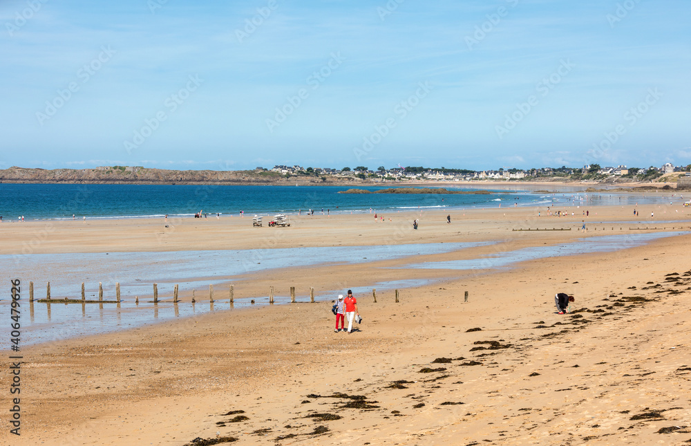 Main beach of the famous resort town Saint Malo in Brittany, France Main beach of the famous resort town Saint Malo in Brittany, France