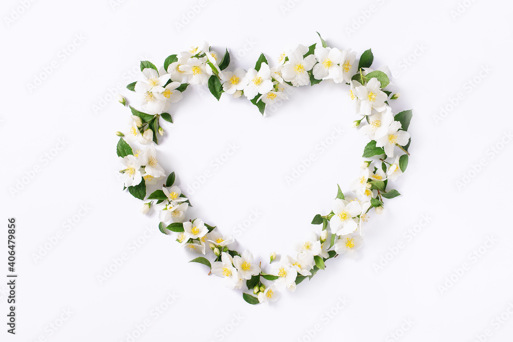 Floral frame. Floral heart on a white background. Floral frame. Floral heart on a white background.