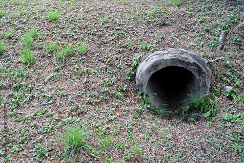 Obsolete Old Concrete Water Pipe.