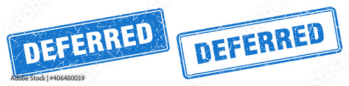 deferred stamp set. deferred square grunge sign