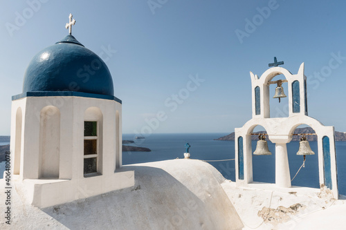 church in oia city on Santorini island, Greece