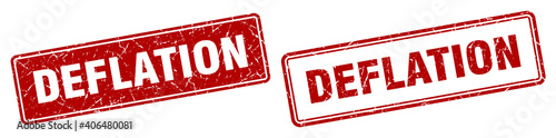 deflation stamp set. deflation square grunge sign