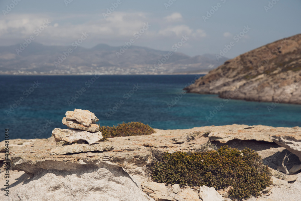 coast of island on Antiparos, Greece