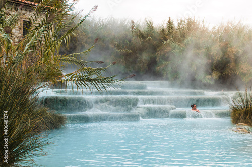 Saturnia hot springs in Tuscany, Italy