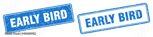early bird stamp set. early bird square grunge sign