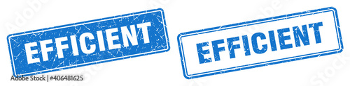 efficient stamp set. efficient square grunge sign
