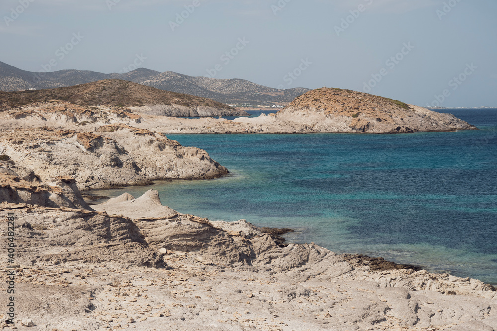 coast of island on Antiparos, Greece