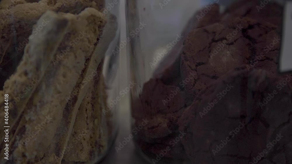 Macro Shot Of Healthy Cookies In Jars. Macro Shot Of Healthy Cookies In Jars.