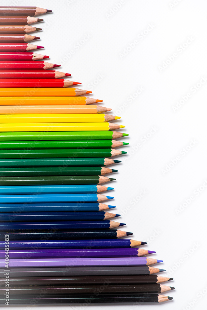 An image of set of color pencils. An image of set of color pencils.