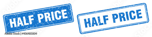 half price stamp set. half price square grunge sign