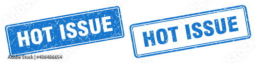 hot issue stamp set. hot issue square grunge sign