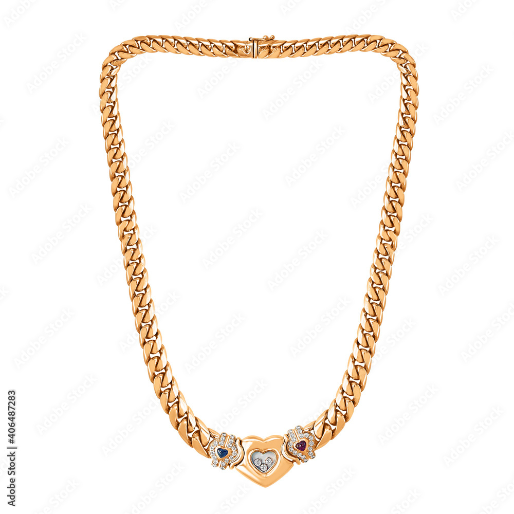 18 Karat Yellow Solid Gold Twisted Chain Necklace with Lobster Claw Clasp  Isolated on White. Luxury Neck Accessories. Precious Metal Jewelry.  Linked-Chain Design Golden Jewellery Stock-Foto | Adobe Stock