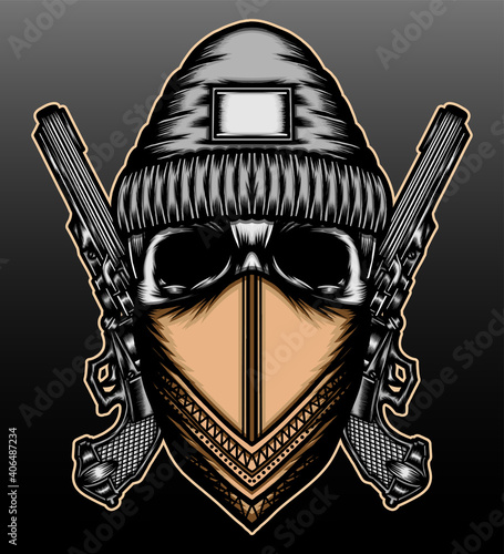 Criminal skull illustration