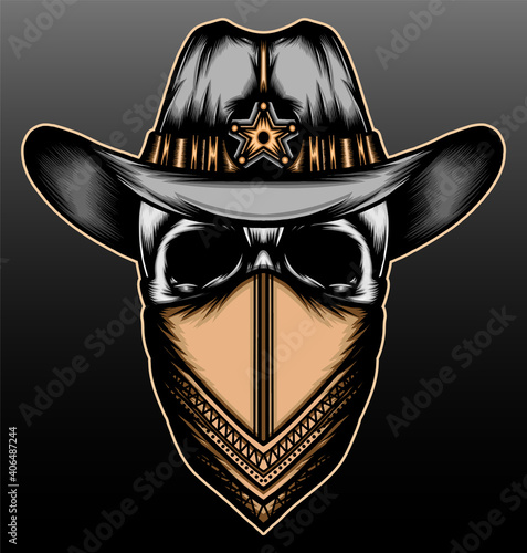 Sheriff skull with bandana
