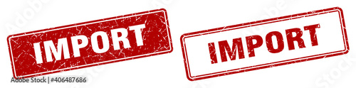 import stamp set. import square grunge sign