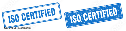 iso certified stamp set. iso certified square grunge sign