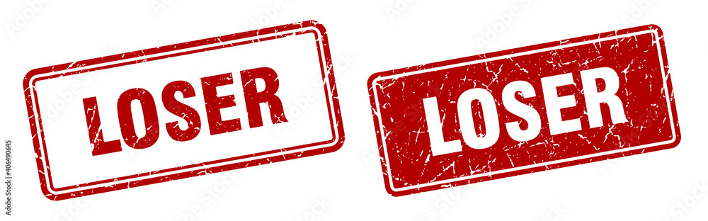 Εκτύπωση καμβά loser stamp set. loser square grunge sign