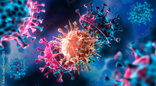 Fotografie, Obraz Coronavirus with Mutation - 3D visualization