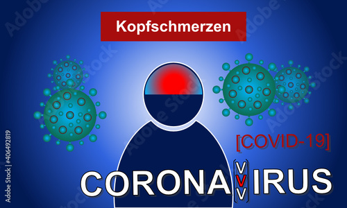 Kopf zerbrechen bringt Kopfschmerzen wegen des Coronaviruses