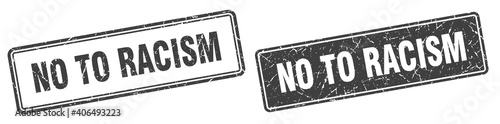 no to racism stamp set. no to racism square grunge sign