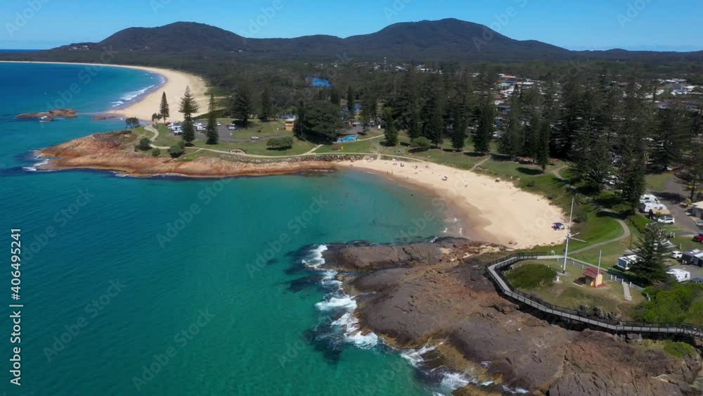 Beautiful seaside NSW Australian coastal town South West Rocks, aerial view Beautiful seaside NSW Australian coastal town South West Rocks, aerial view