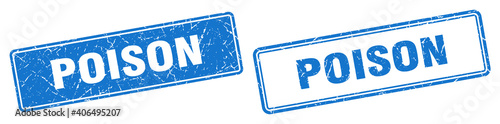 poison stamp set. poison square grunge sign