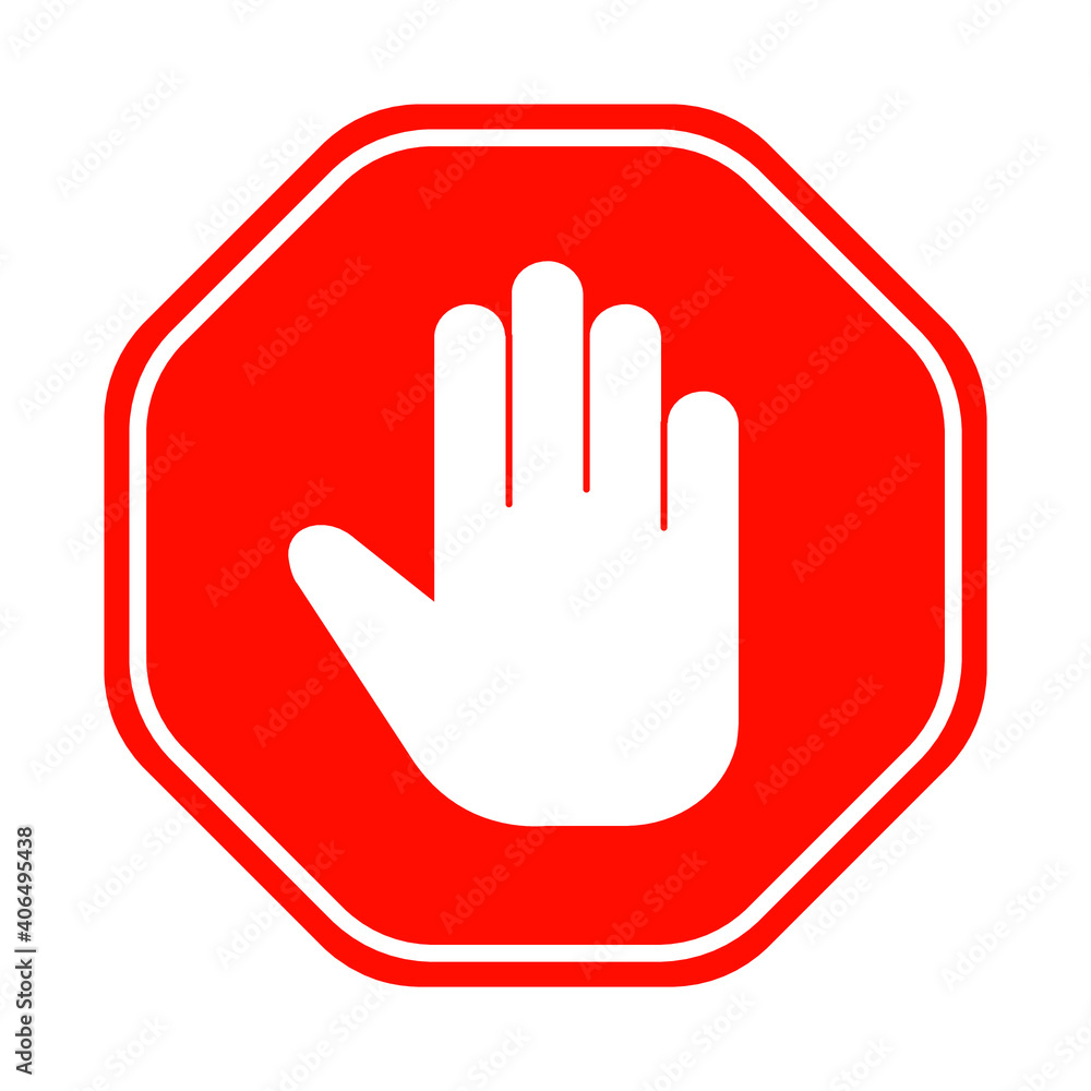 Hand Block ADS sign illustration Hand Block ADS sign illustration