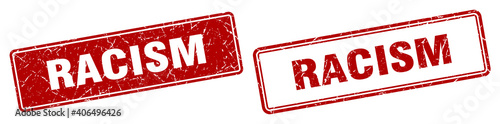 racism stamp set. racism square grunge sign