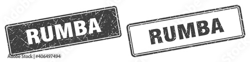 rumba stamp set. rumba square grunge sign