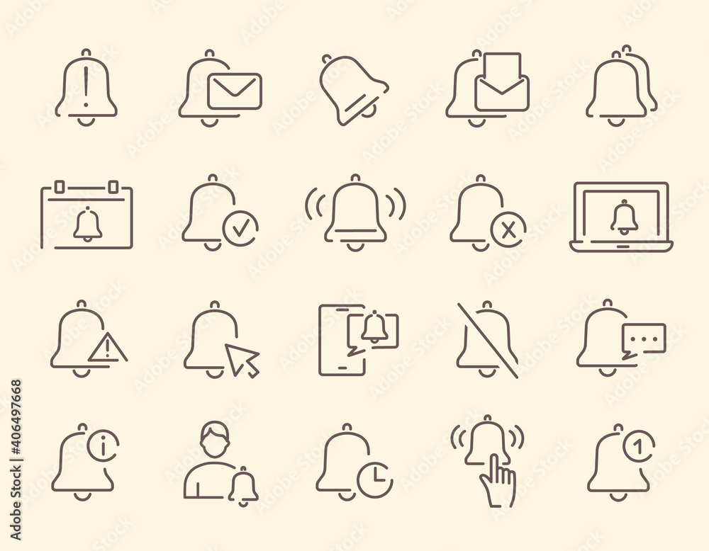 Set of vector notification icons Set of vector notification icons