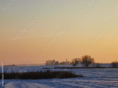Cold and snowy winter on Paluki in northwest Poland. © pawelgegotek1