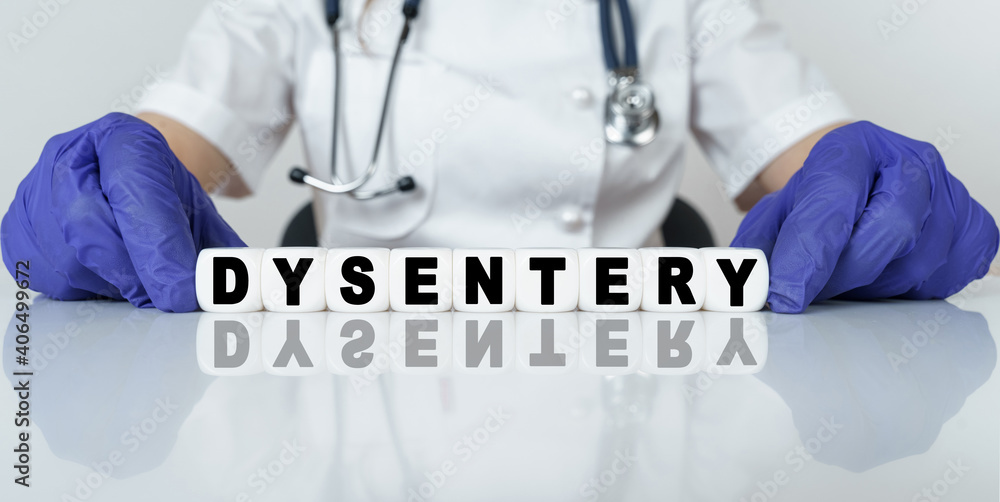 The doctor put together a word from cubes DYSENTERY The doctor put together a word from cubes DYSENTERY