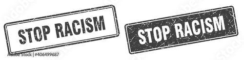 stop racism stamp set. stop racism square grunge sign