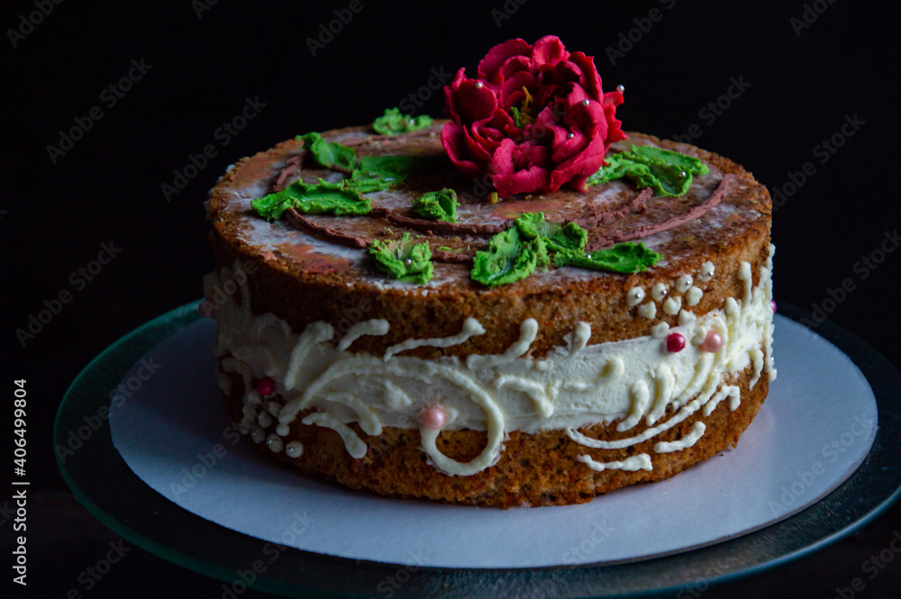 chocolate cake with rose chocolate cake with rose