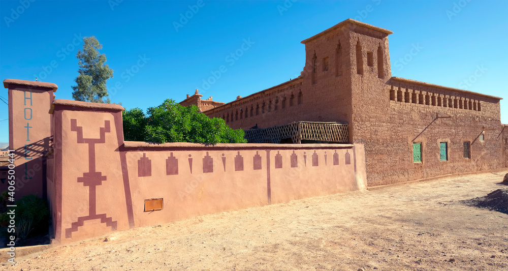 Moroccan kasbah in Draa Valley, Africa