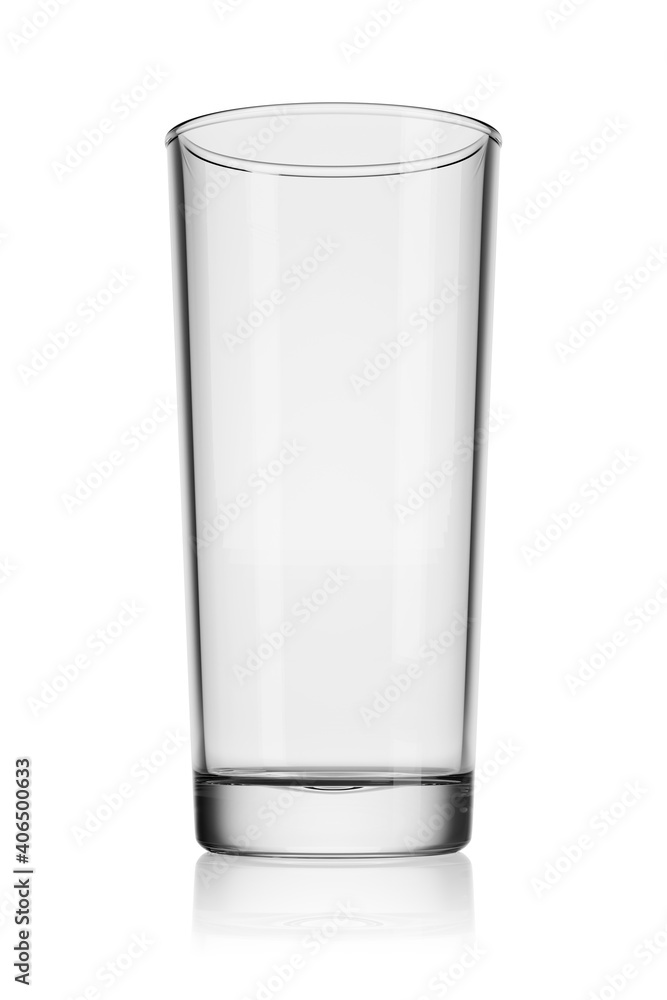 Empty highball glass isolated on white. 3D rendering illustration. Empty highball glass isolated on white. 3D rendering illustration.