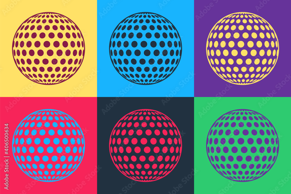 Pop art Golf icon isolated on color background. Vector. Pop art Golf icon isolated on color background. Vector.