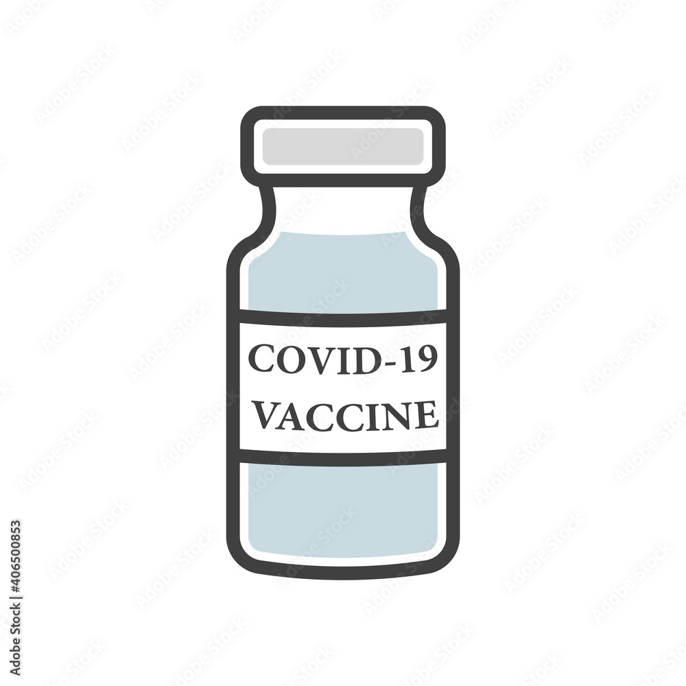 Covid-19 vaccine ampoule icon. A simple color image banks with a vaccine against the virus. Isolated vector on white background. Covid-19 vaccine ampoule icon. A simple color image banks with a vaccine against the virus. Isolated vector on white background.