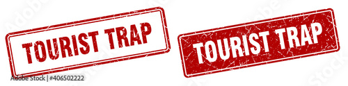 tourist trap stamp set. tourist trap square grunge sign