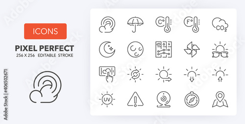 weather 2 line icons 256 x 256